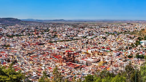 Skyline of Zacatecas old town, UNESCO word heritage site in Mexico