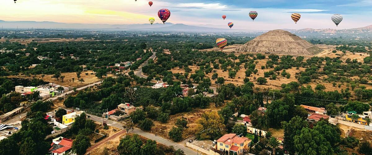 It's worth the early wake-up for a sunrise hot air balloon ride over ancient ruins. Afterwards, it's worth it to take the guided tour for a small additional fee. You will learn so much more about Mexico's ancient history. #onceinalifetime #LifeAtExpediaGroup #mexicocity #UNESCO #premayan
This is the tour I booked: https://www.expedia.com/things-to-do/teotihuacan-pyramids-hot-air-balloon-flight.a525342.activity-details