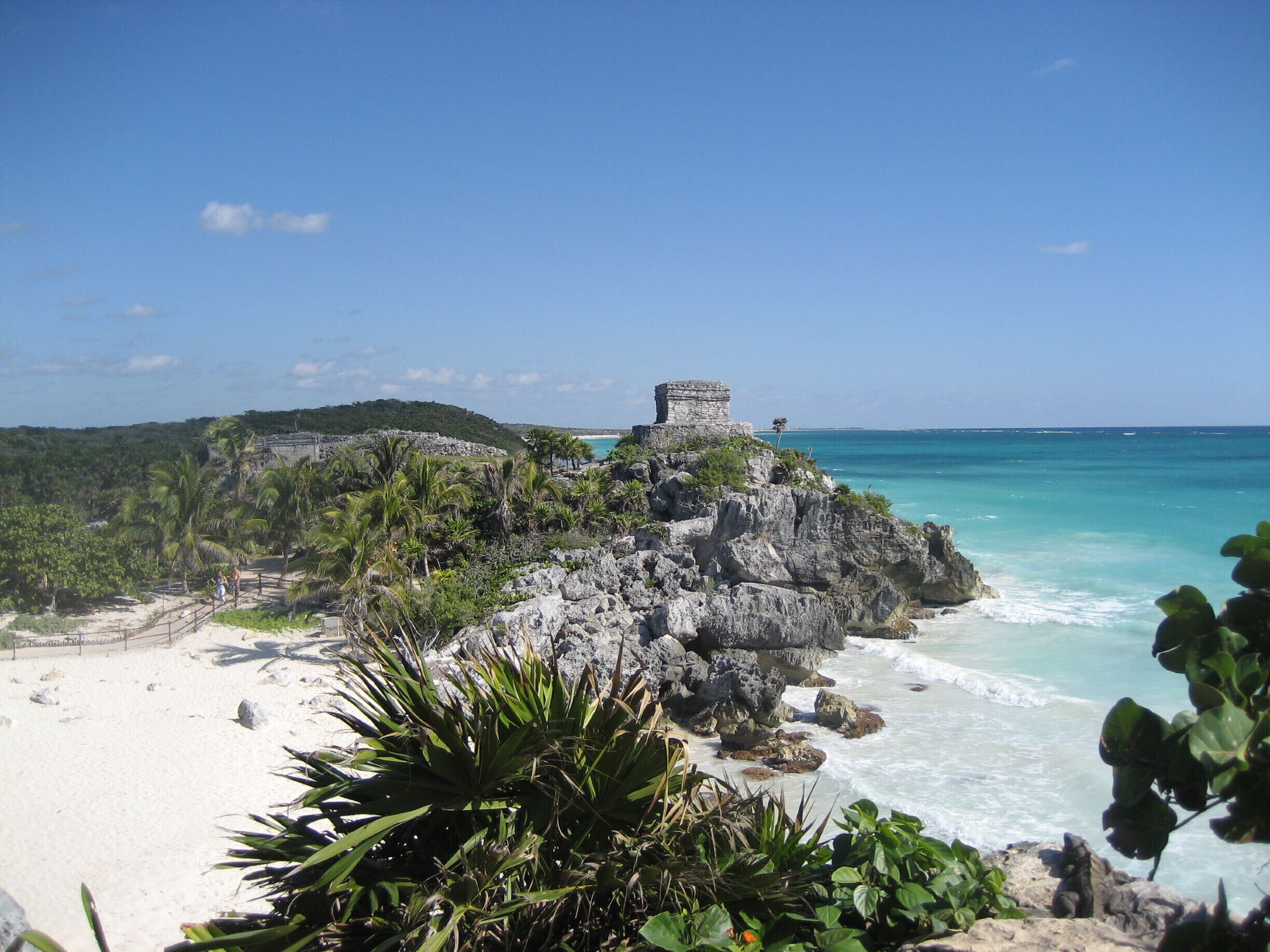 A stunning view over the Mayan ruins of Tulum and the Caribbean #beach #nationalpark