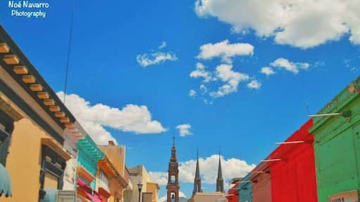 A street full of color and a beautiful blue sky
#colors #church #mexico