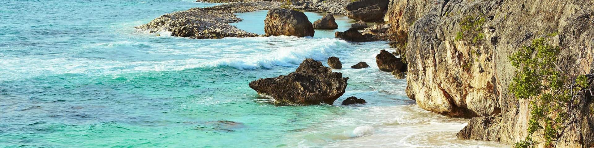 Bonaire mostrando snorkel y costa rocosa y también un pequeño grupo de personas