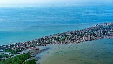 Aerial view of Philippines Manila Cavite province.