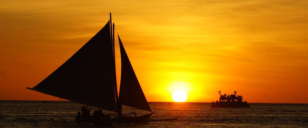 Famous Grotto in Boracay Island with stunning sunset. Perfect!!!