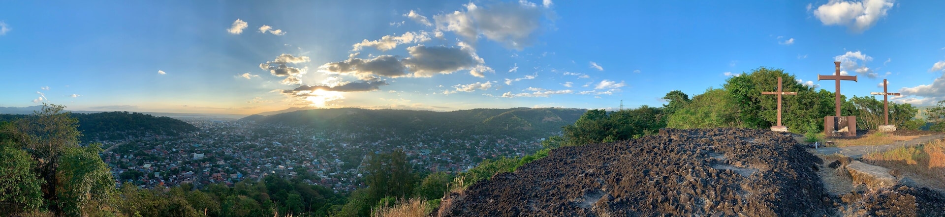 A panoramic view of Three Crosses and Olongapo City, Philippines