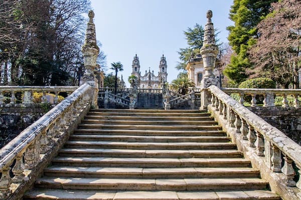 Another view up the steps from the town taken by the pilgrims.