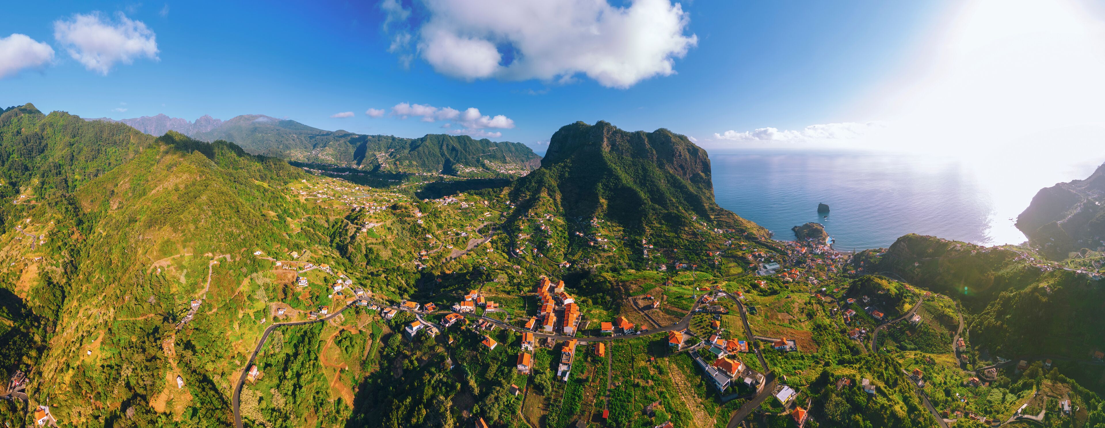 Aerial view of Porto da Cruz Madeira Portugal
