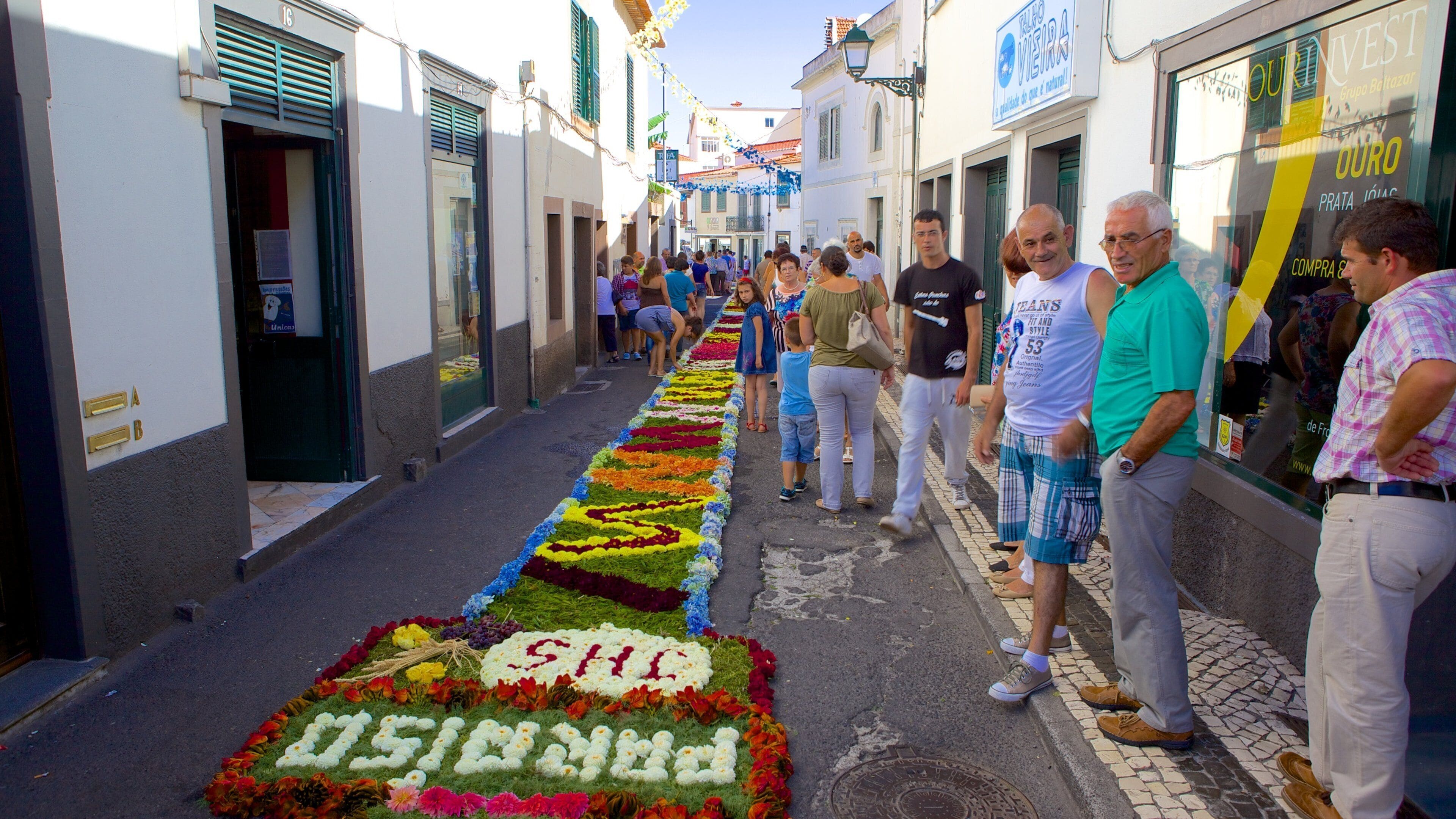 Machico caratteristiche di arte urbana, fiori e strade