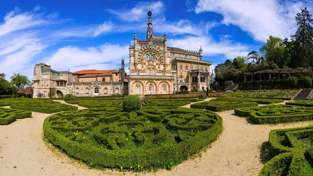 Panorama of Bussaco Palace. Coimbra. Portugal