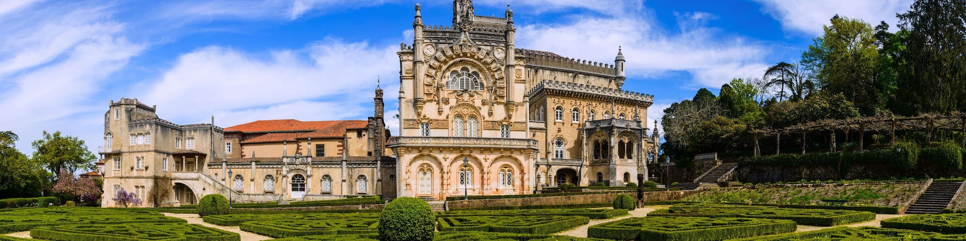 Panorama of Bussaco Palace. Coimbra. Portugal