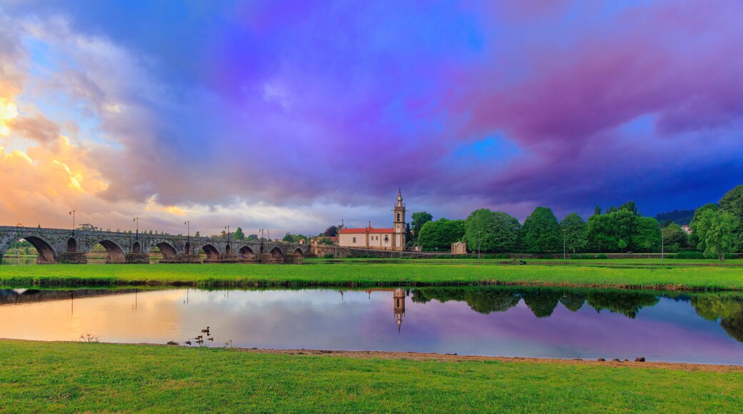 Roman bridge in Ponte de Lima at sunset- Portugal- Viana do castelo distric