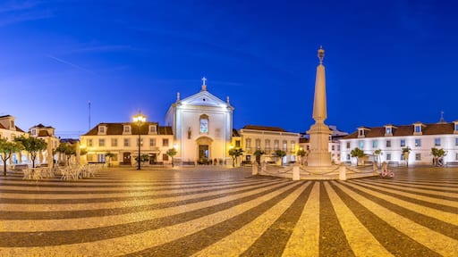 Panoramic photo of Praça Marquês de Pombal, Vila Real de Santo António, Algarve, Portugal