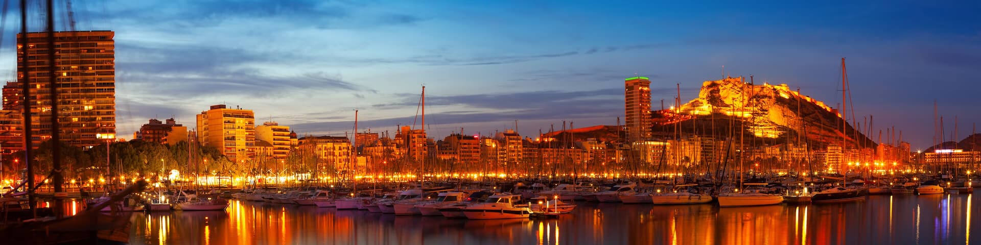 port in night. Alicante, Spain