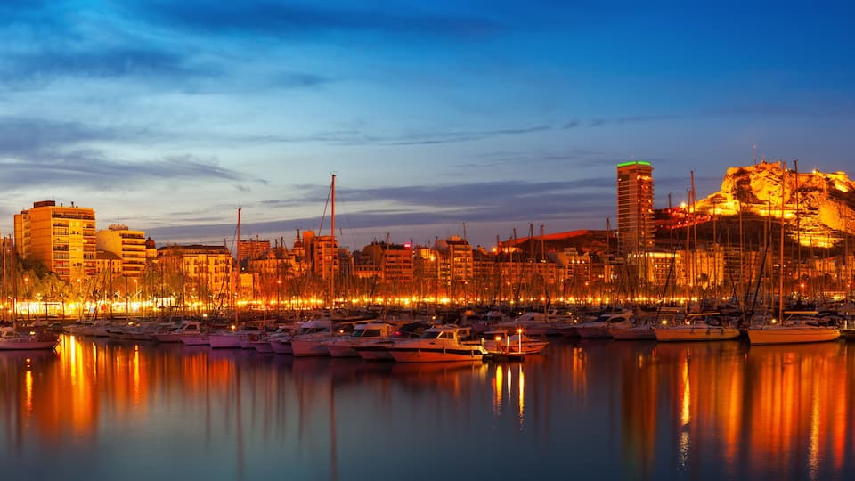 port in night. Alicante, Spain