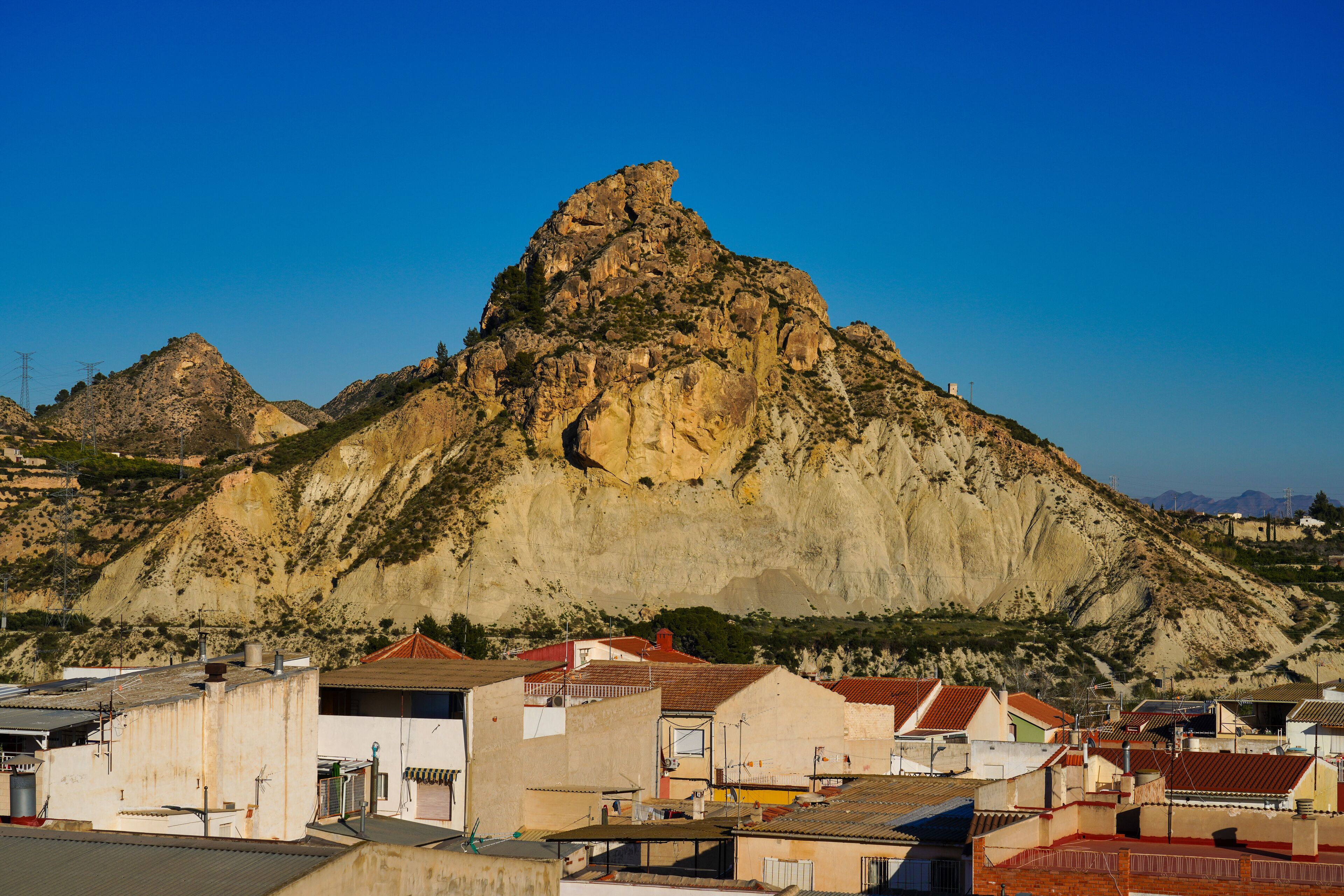 Sunset view of Archena with its mountains in Murcia region, Spain