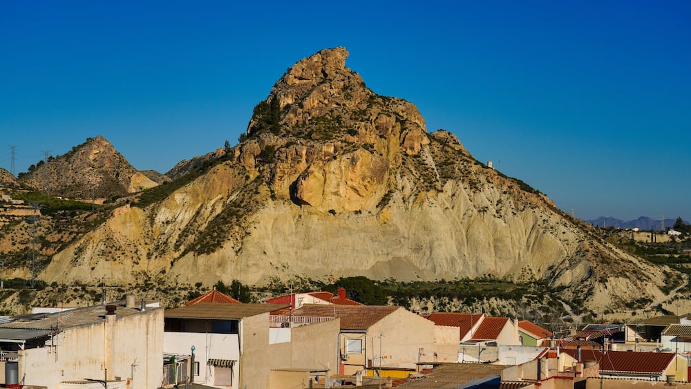 Sunset view of Archena with its mountains in Murcia region, Spain
