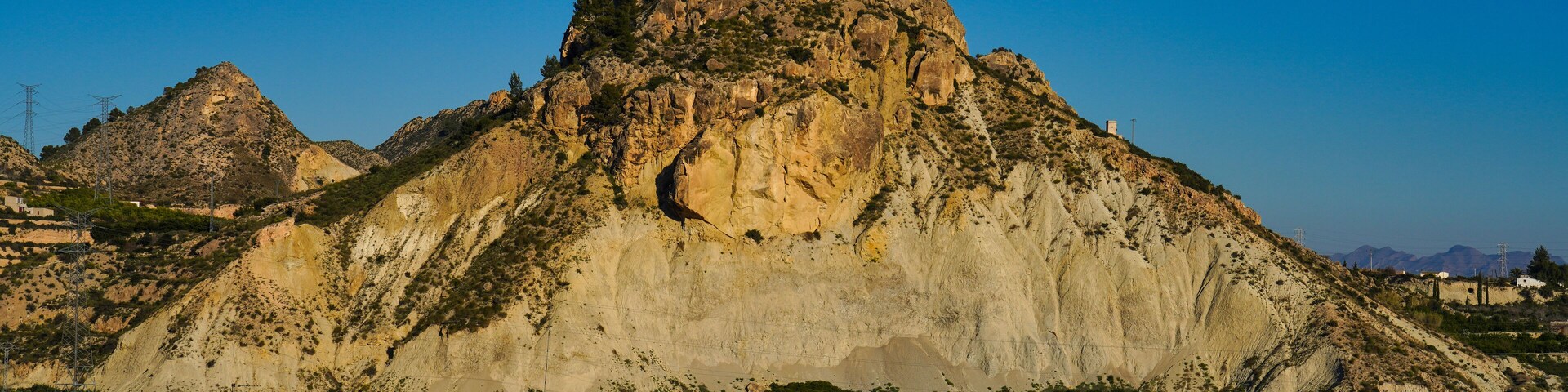 Sunset view of Archena with its mountains in Murcia region, Spain