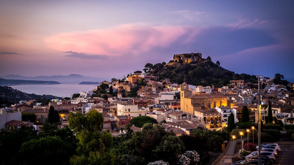Sunset in the village of Begur (Costa Brava - Girona - Spain)