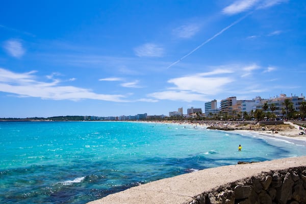 Sea view from the promenade of cala millor; Shutterstock ID 43446451