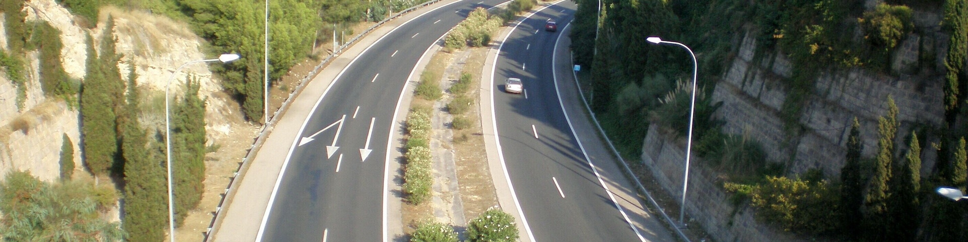 La autopista de Palmanova vista desde el puente elevado