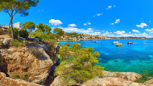 Mallorca Spain Cala Fornells Mediterranean Sea landscape panorama
