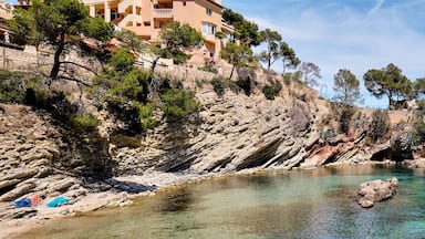 Picturesque beach Calo de ses Llises panoramic image, Calvia, Mallorca Island, Baleares, Spain
