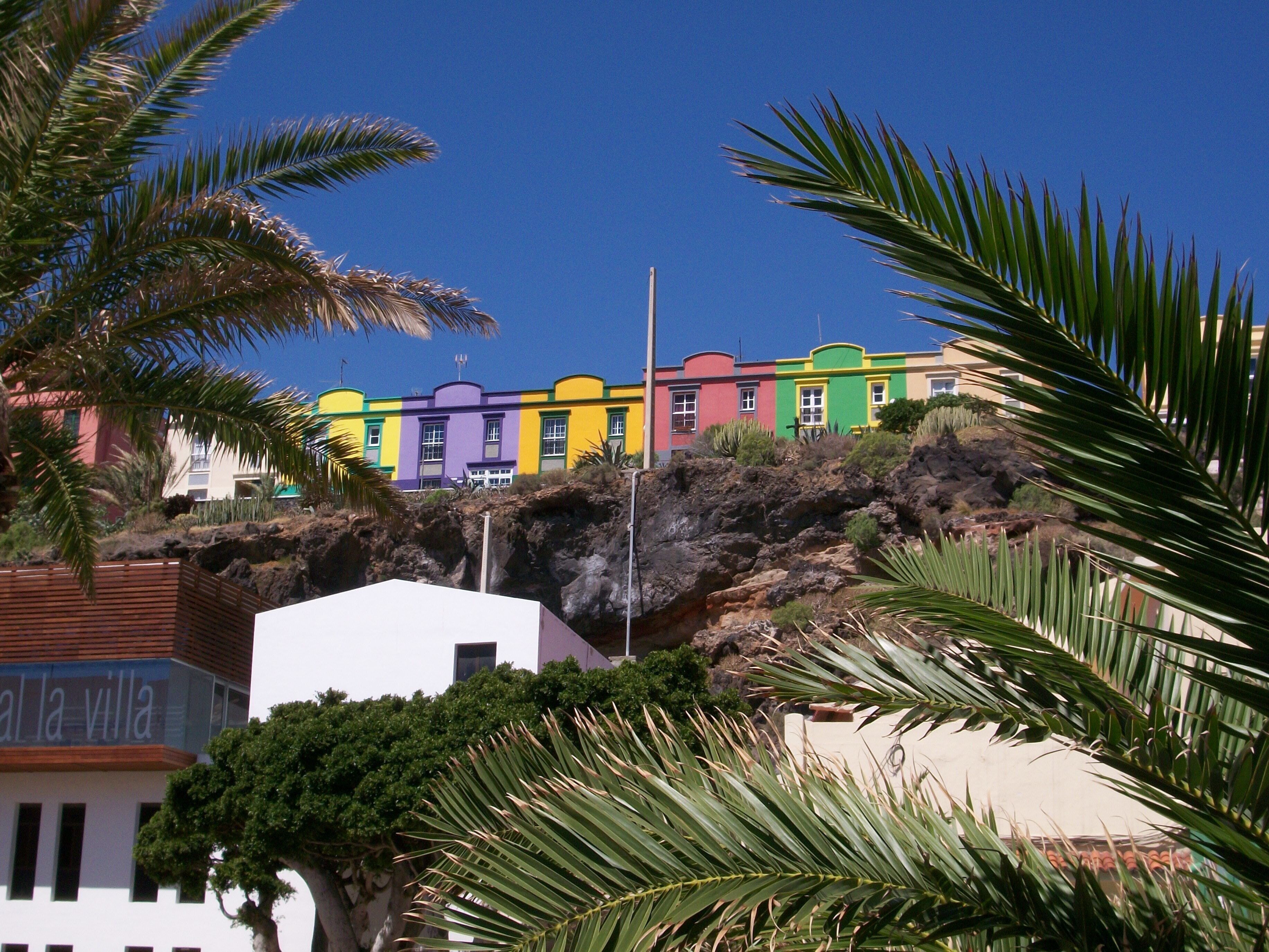 The beautiful muiti-coloured houses on the mount above Candelaria.