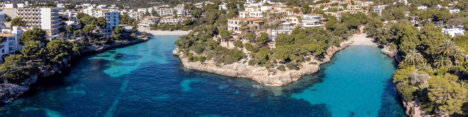 cala Ferrera and cala Serena on Cala d'Or, Felanitx, Mallorca, Balearic Islands, Spain