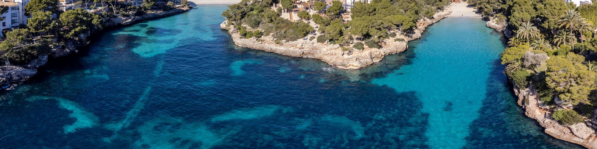 cala Ferrera and cala Serena on Cala d'Or, Felanitx, Mallorca, Balearic Islands, Spain