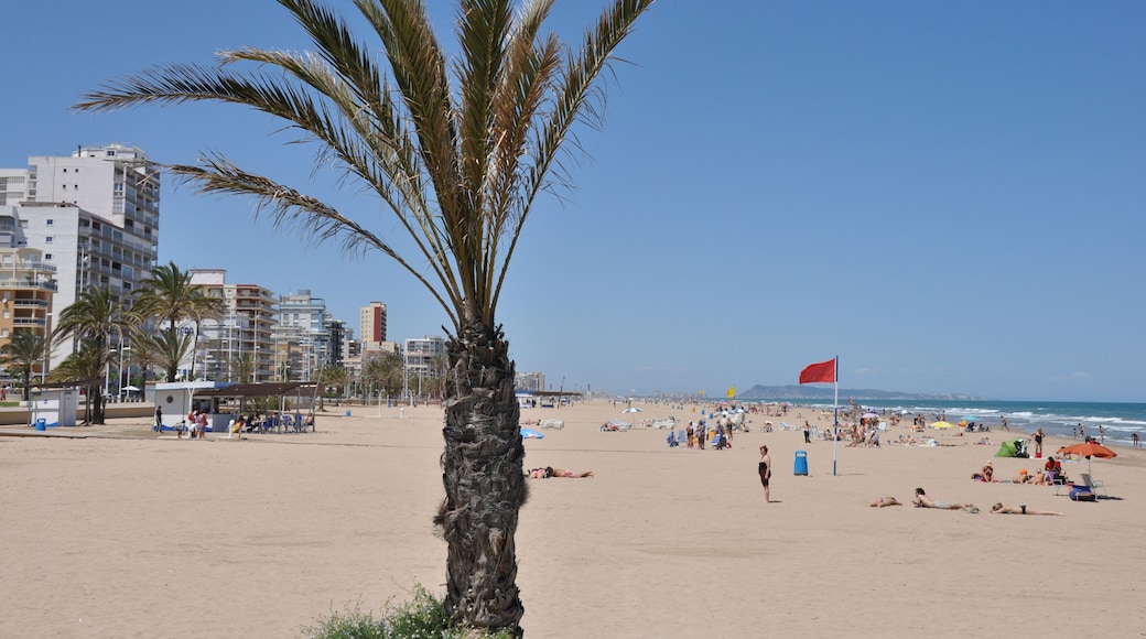 At the beach of Gandia at the Mediterranean Sea coast Costa del Azahar