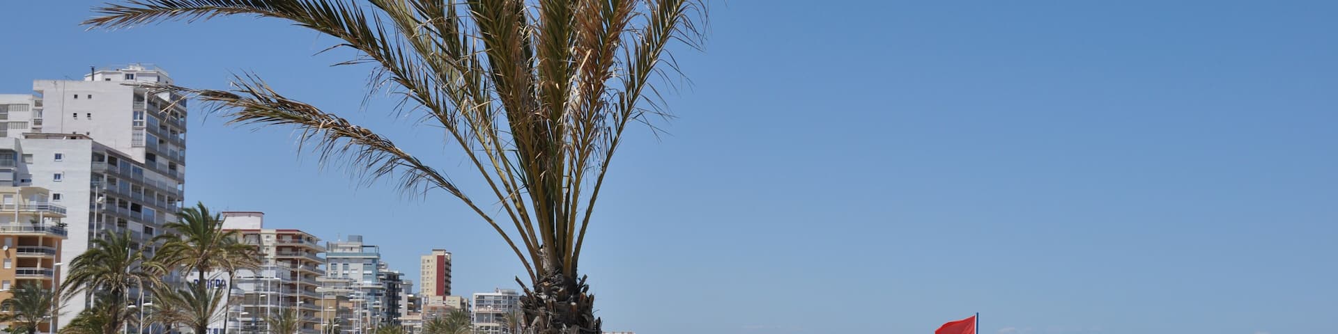 At the beach of Gandia at the Mediterranean Sea coast Costa del Azahar