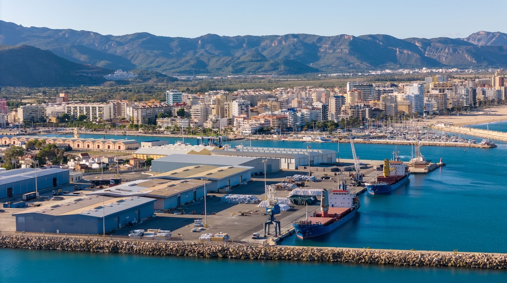 Aerial drone photo of the port in Gandia Spain