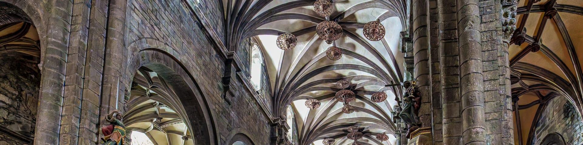 Interior of the Cathedral of Saint Peter in Jaca, Huesca province, Aragon in Spain.