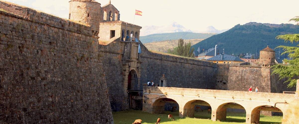 La Ciudadela de Jaca is the ancient castle of the Kings of Aragon, and though it is striking just in of itself, the deers that graze freely in the grassy moat are an amazing attraction!
#caminodesantiago
DAY 1 - JACA http://www.endoftherainbow.net/blogita/giorno3km0jaca