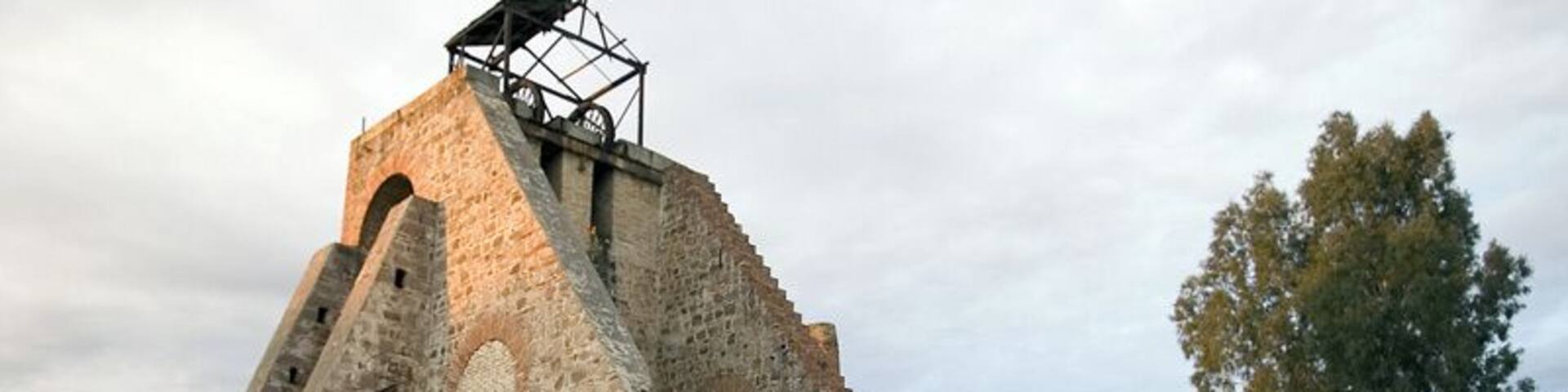 Winding tower of San Vicente Pit, San Miguel Mine, Linares, Jaén, Spain