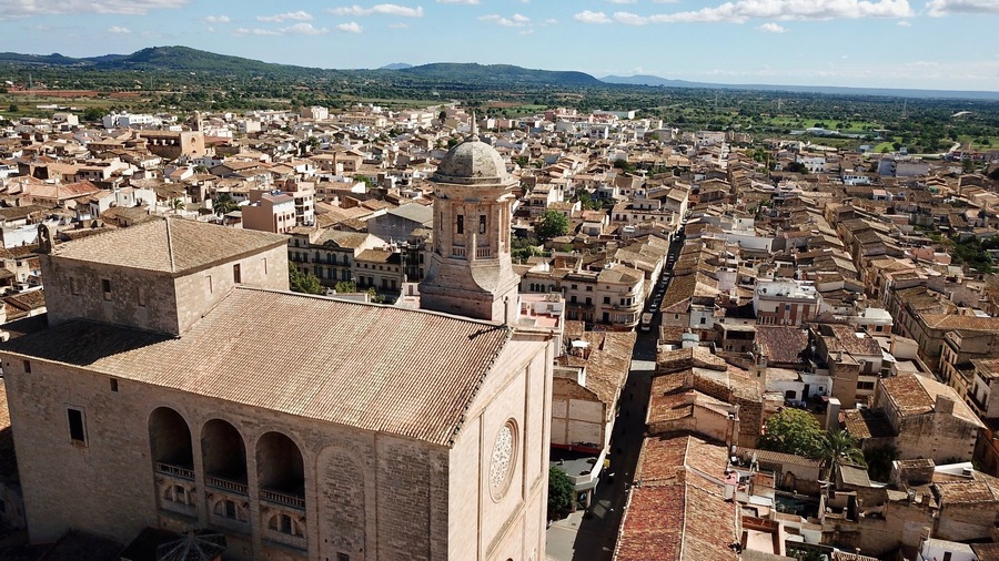 Aerial View Llucmajor Iglesia San Miguel Mallorca Spain , Shutterstock ID 733250503, SF SSA Case with Manager Approval: Case 07151371, Job: Prepay credit, Client/Licensee: , Other: