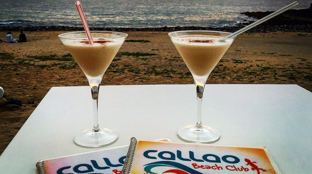 Cocktails on the beach at sundown, bliss!