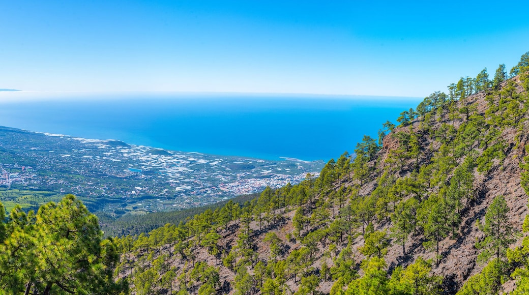 Aerial view of La Palma from hiking trail to Pico Bejenado, Canary islands, Spain.