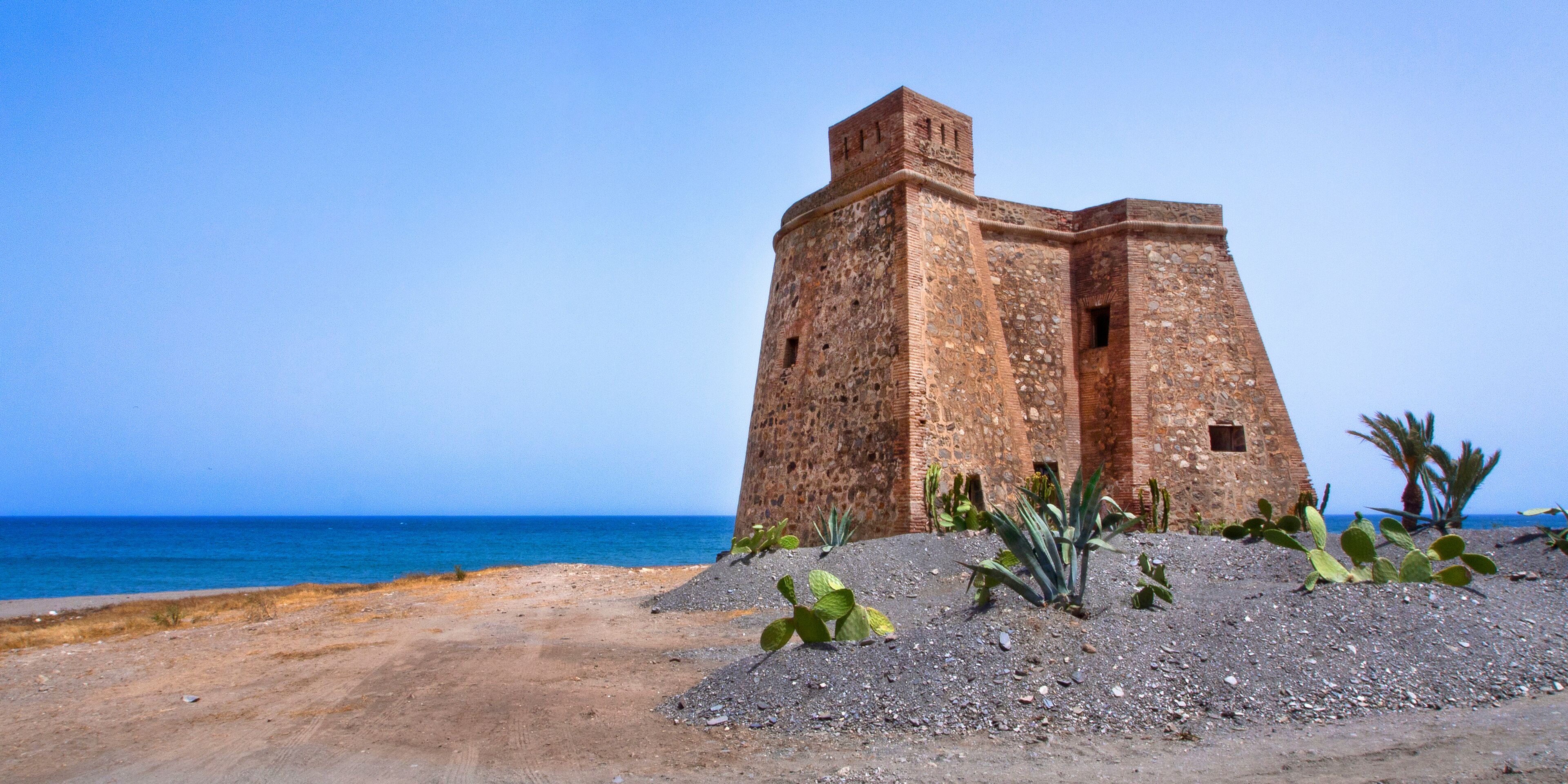 Macenas Castle, Macenas Beach, MojÃ¡car, AlmerÃ­a, AndalucÃ­a, Spain, Europe