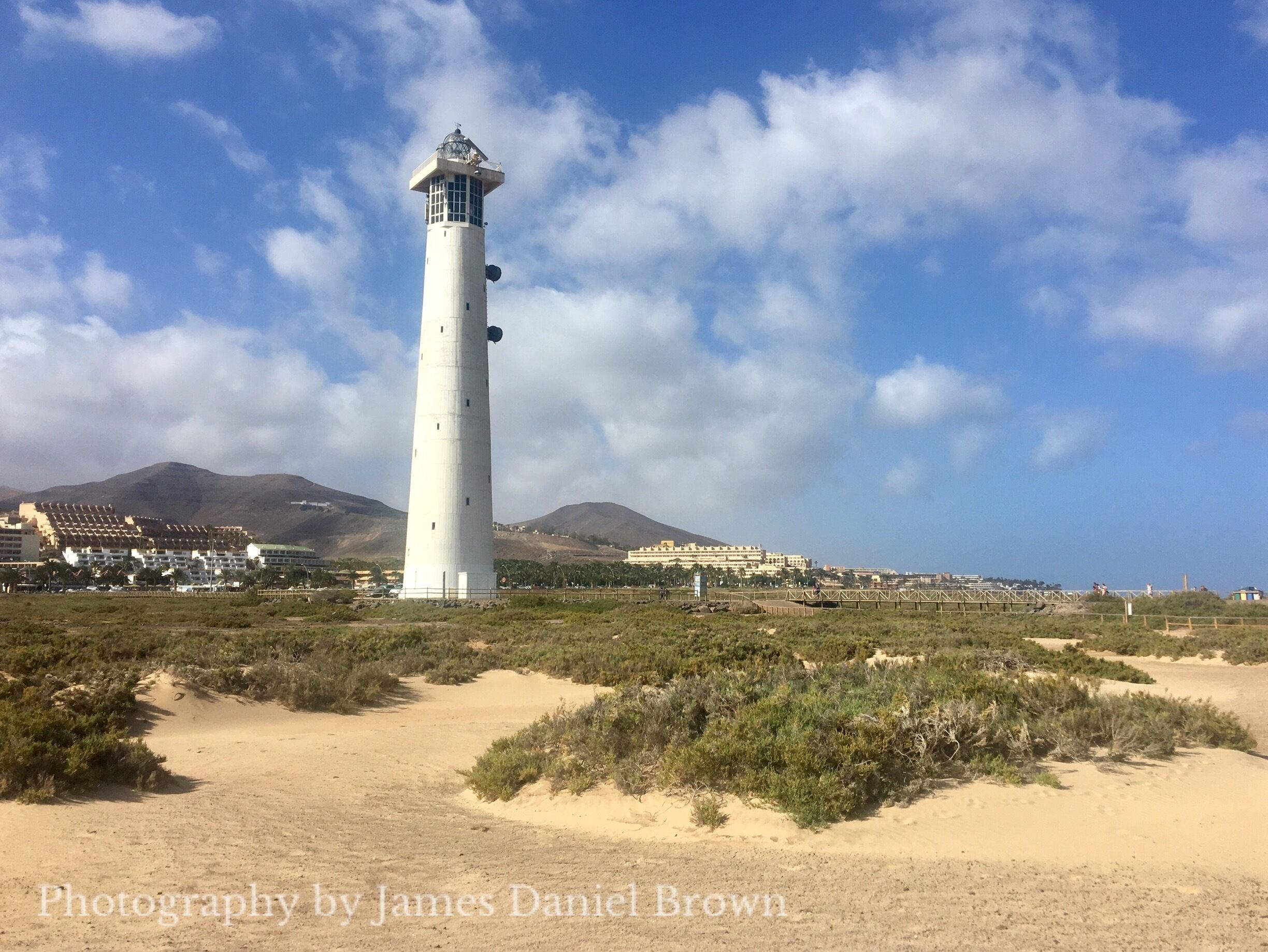 Jandiá Lighthouse.

Jandiá Playa is in the very south of Fuerteventura, two or three kilometres to the east of Morro Jable.  It's beach is a magnet for watersports enthusiasts.