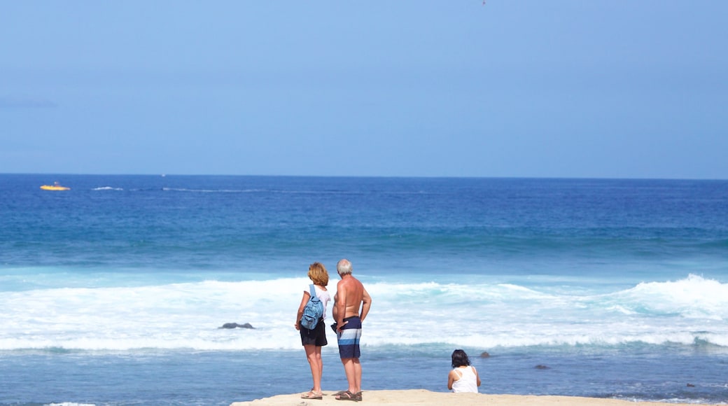 Playa de las Americas showing a beach and general coastal views as well as a couple