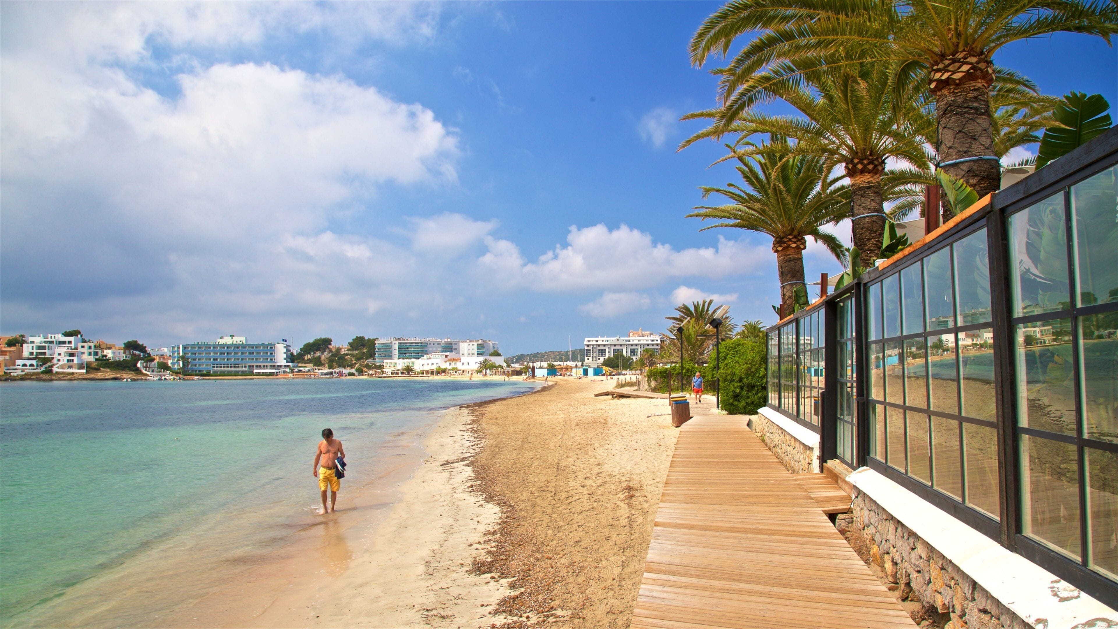 Talamanca Beach showing a beach, general coastal views and a coastal town