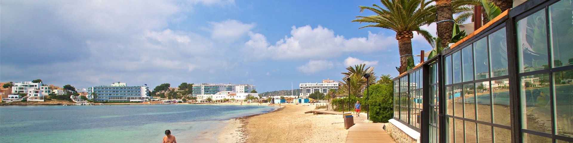 Talamanca Beach showing a beach, general coastal views and a coastal town