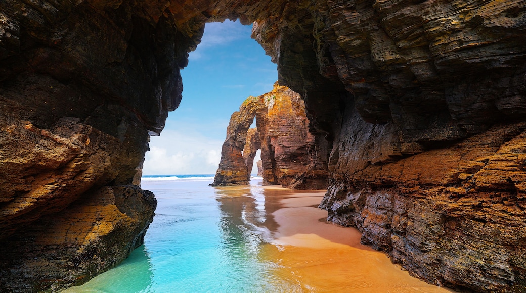 Playa las catedrales Catedrais beach in Galicia Spain