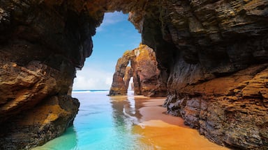 Playa las catedrales Catedrais beach in Galicia Spain