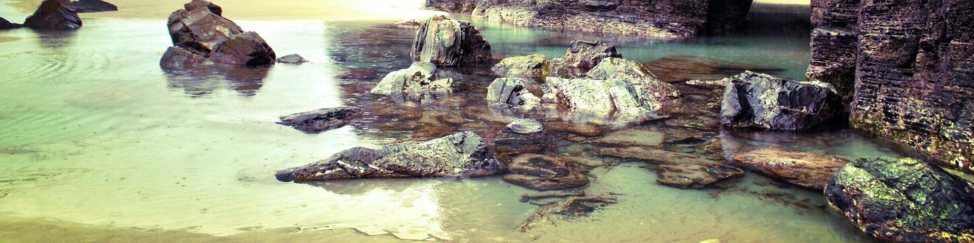 Beach with many interesting rocks looking like inside of the catedral. Be careful when the high tide comes! You could be easily cut off from the stairs back to the car.