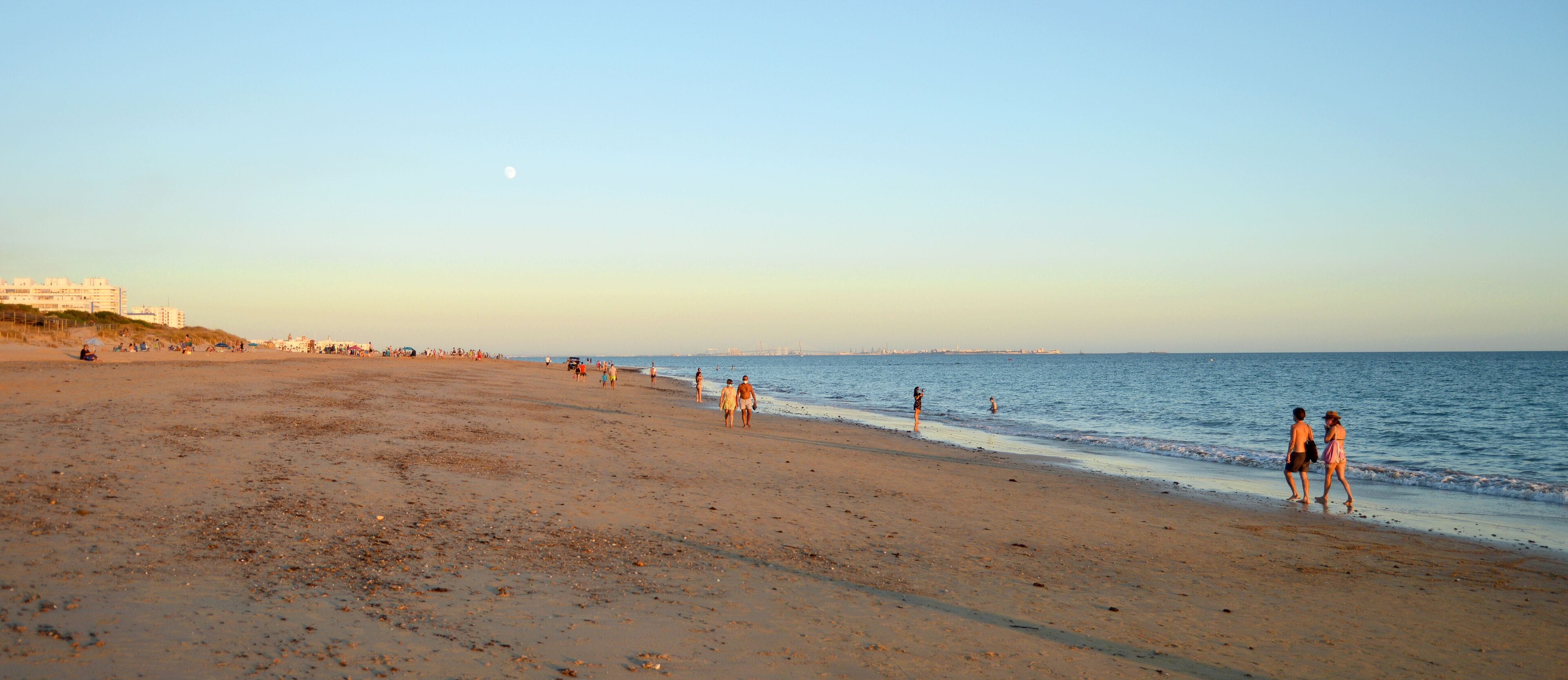 Costilla beach in Rota at sunset, province of Cadiz Andalusia Spain