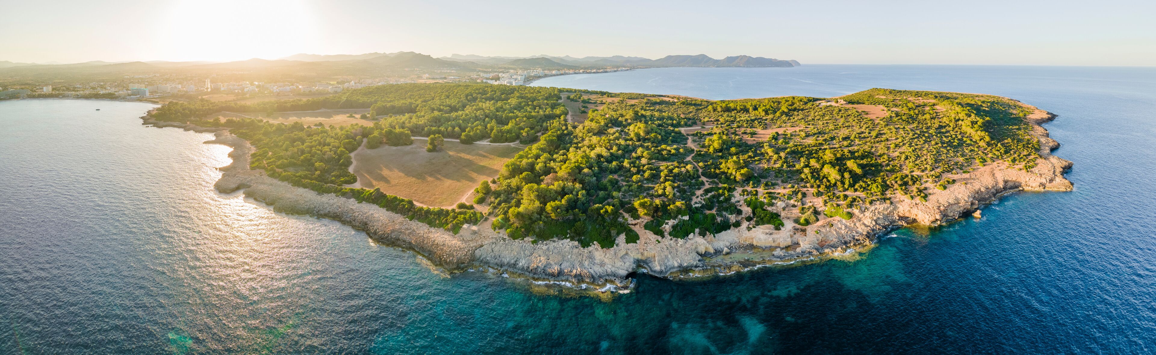 Punta de n'Amer, Sa Coma, Mallorca from Drone
Aerial View of Mallorca, Spain