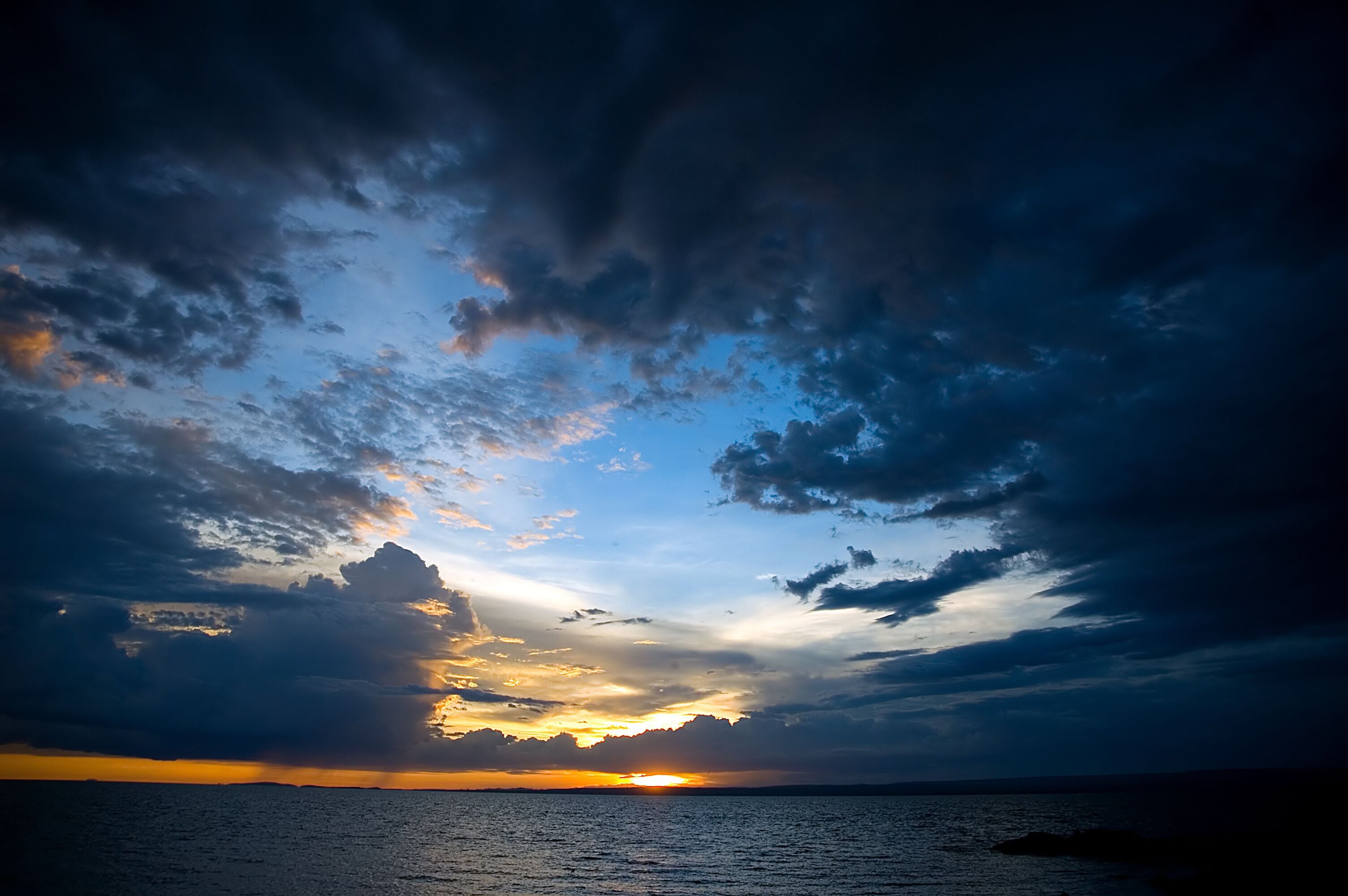 dark clouds above lake victoria