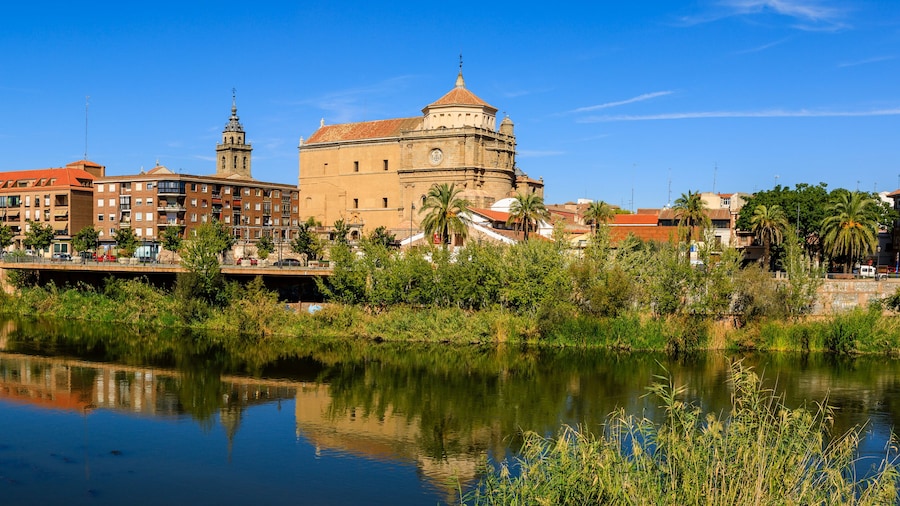 The Tajo River as it passes through Talavera de la Reina, Toledo, Spain