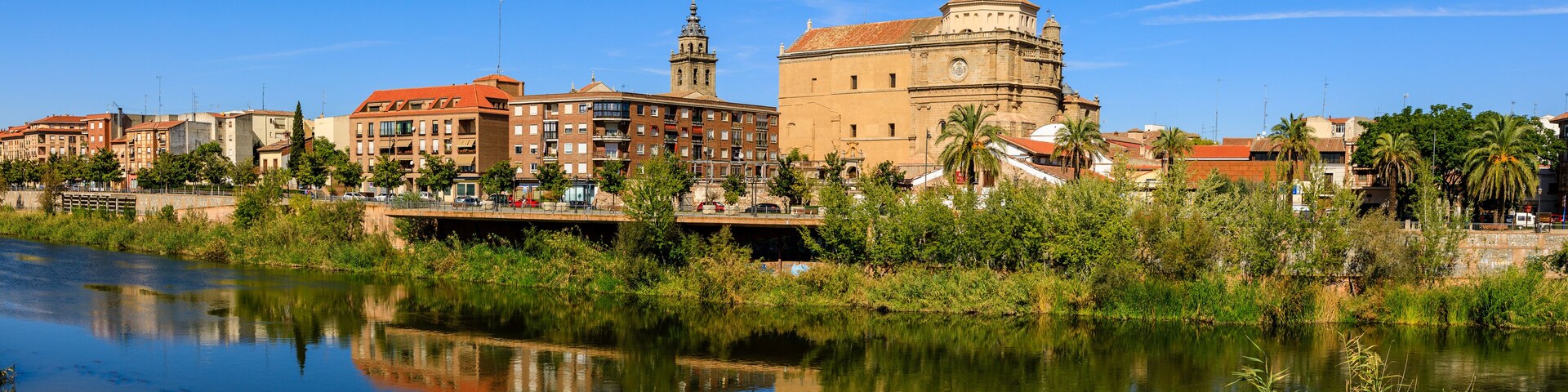 The Tajo River as it passes through Talavera de la Reina, Toledo, Spain